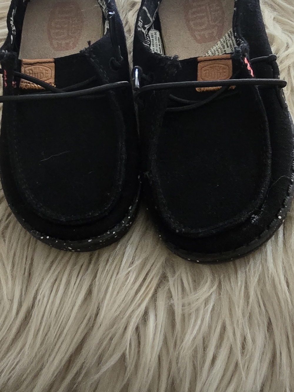 Kids Hey Dudes Size TD8, Great Condition Black Slip-On Casual Shoes